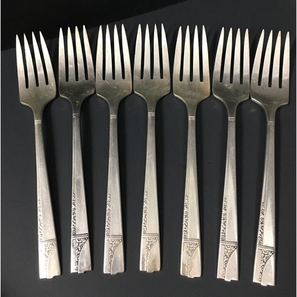 Oneida Other - ONEIDA NOBILITY CAPRICE SILVER-PLATED Salad Forks SERVICE FOR 7